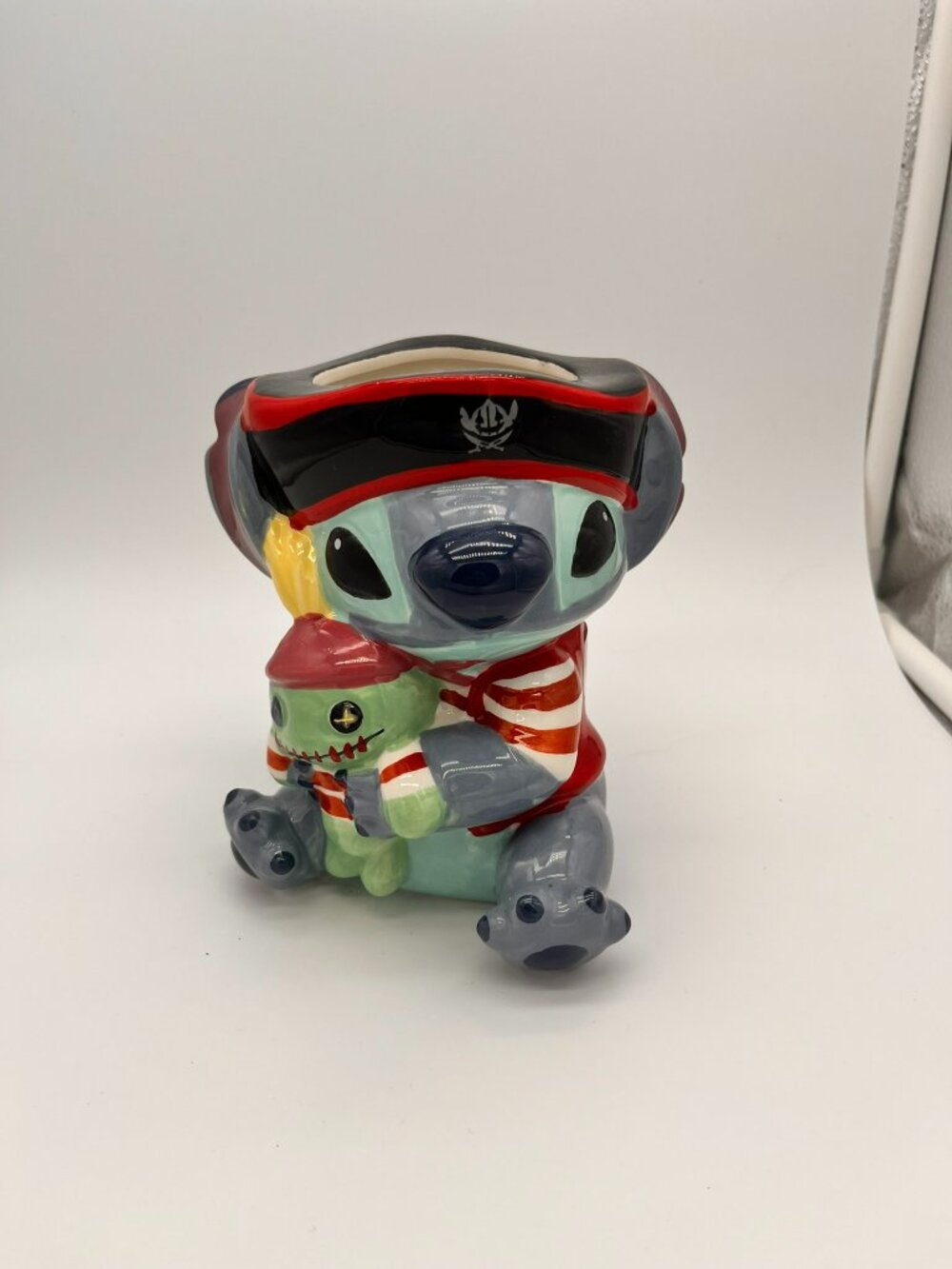 Disney Stitch Ceramic Pirate Mug Scrump Figure Halloween Candy Dish Zrike Brands